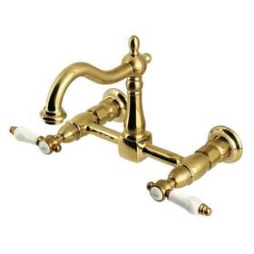 Ks1267bpl Kingston Brass 196507305233 Bel-air Two-handle Wall Mount Kitchen Faucet Brushe