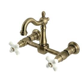 Ks2443px Kingston Brass 196507305745 Heritage Two-handle Wall Mount Kitchen Faucet Antique