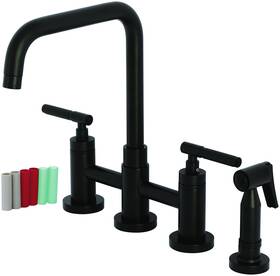 Kingston Brass 196507306643 Ks828.cklbs Kaiser 1.8 Gpm Bridge Kitchen Faucet - Black