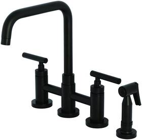 Kingston Brass 196507306681 Ks828.cmlbs Manhattan 1.8 Gpm Bridge Kitchen - Black