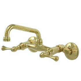 Ks313pb Kingston Brass 609921686500 Two Handle Wall Mount Kitchen Faucet Polished