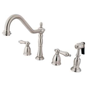 Kingston Brass 663370005770 Kb179.albs Heritage 1.8 Gpm Widespread Kitchen - Nickel