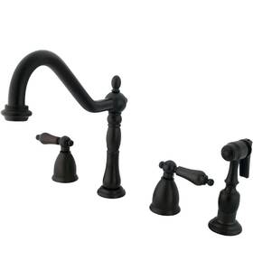 Kingston Brass 663370008863 Kb1795albs Heritage 1.8 Gpm Widespread Kitchen/sprayer Orb