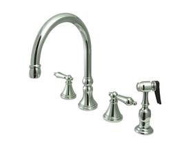 Kingston Brass 663370015632 Ks2791albs Widespread Kitchen Faucet Polished Chrome