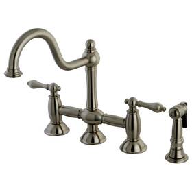Kingston Brass 663370019104 Ks379.albs Restoration 1.8 Gpm Widespread Bridge - Nickel
