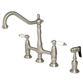 Kingston Brass 663370034855 Ks127.plbs Heritage 1.8 Gpm Widespread Bridge - Nickel