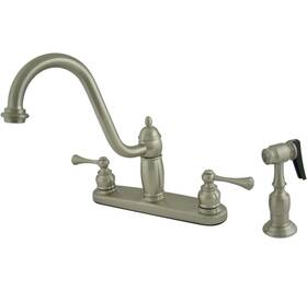 Kingston Brass 663370035470 Kb1118blbs Heritage 8-inch Twin Bl Lever Handle Kitchen Faucet