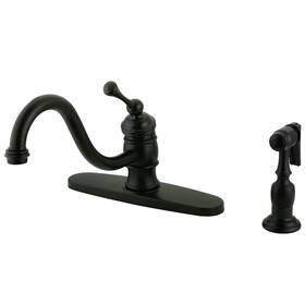 Kingston Brass 663370077265 Vintage Kitchen Faucet With Single Handle And Sprayer 9-1/8 Inch