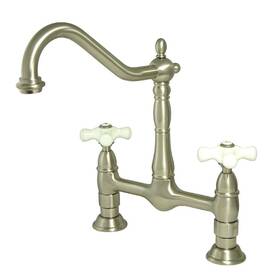 Ks1178px Kingston Brass 663370120312 Heritage 8-inch Kitchen Faucet Without Sprayer Brushed Nickel