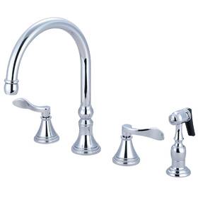 Kingston Brass 663370134135 Nufrench Deck Mount Kitchen Faucet With Sprayer 8-inch