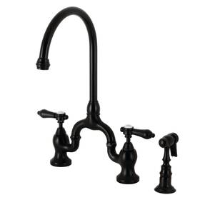 Kingston Brass 663370196300 Ks779.balbs Heirloom 1.8 Gpm Bridge Kitchen Faucet - Black