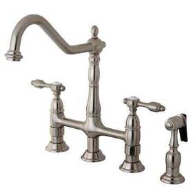 Kingston Brass 663370278600 Ks1278talbs Tudor Bridge Kitchen Faucet With