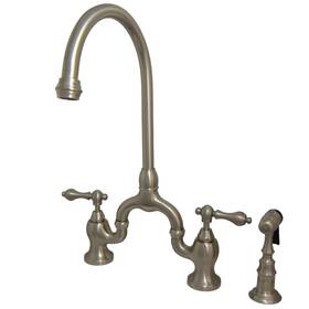 Kingston Brass 663370318238 Ks7798albs English Country Kitchen Faucet With Sprayer