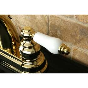 Kingston Brass 663370347535 Classic Polished Double-handle Bathroom Faucet - Porcelain Lever Handle
