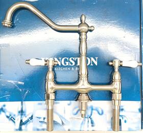 Kingston Brass 663370435157 Bel-air Ks1278bplbs Bridge Kitchen Faucet With Side Sprayer