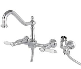 Kingston Brass 663370435270 Bel-air 8-inch Centerset Wall Mount Kitchen Faucet Chrome
