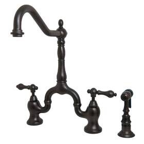 Kingston Brass 663370439025 Ks775.talbs Tudor 1.8 Gpm Deck Mounted Bridge - Bronze