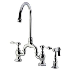 Kingston Brass 663370439049 Ks779.talbs Tudor 1.8 Gpm Deck Mounted Bridge - Chrome