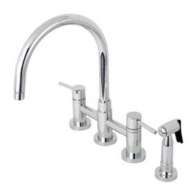 Kingston Brass 663370478291 Ks8271dlbs Concord Two-handle Bridge Kitchen Faucet With Si