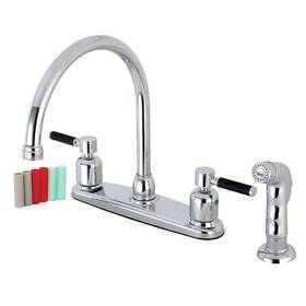 Fb791dklsp Kingston Brass 663370491955 Kaiser 8 Inch Centerset Kitchen Faucet Polished Chrome