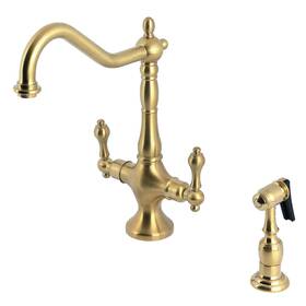 Kingston Brass 663370530449 Ks1777albs Heritage 2-handle Sprayer Brushed