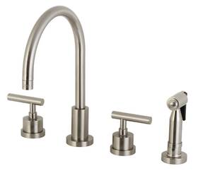Kingston Brass 663370579424 Manhattan 1.8 Gpm Widespread Kitchen Ks8728cmlbs Brushed Nickel
