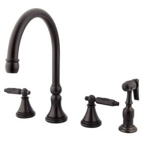 Kingston Brass 663370646133 Georgian 2-handle Standard Kitchen Faucet With Side Sprayer In