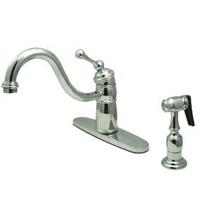 Kingston Brass 663370646874 Standard Kitchen Faucet 1-handle With Side Sprayer Polished Chrome