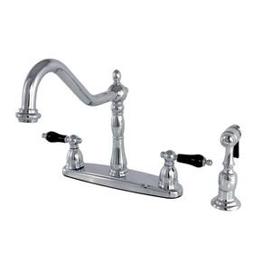 Kingston Brass 663370647048 Duchess 2-handle Standard Kitchen Faucet With Side Sprayer In Polished Chrome