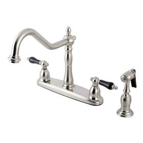 Kingston Brass 663370647079 Duchess 2-handle Standard Kitchen Faucet With Side Sprayer In Brushed Nickel