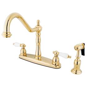 Kingston Brass 663370647130 Heritage 2-handle Standard Kitchen Faucet With Side Sprayer In