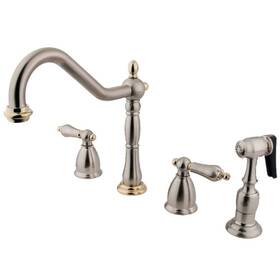 Kingston Brass 663370647345 Heritage 2-handle Standard Kitchen Faucet With Side Sprayer In
