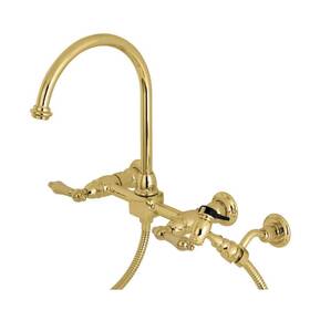 Kingston Brass 663370653599 Standard Kitchen Faucet 2handle Corrosion-resistant Polishedbrass