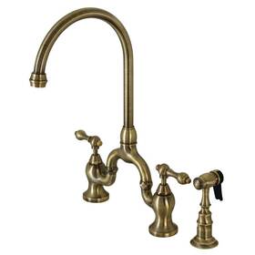 Kingston Brass 663370719288 Ks7793albs English Country Bridge Kitchen Faucet Antique