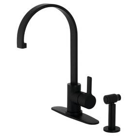 Kingston Brass 663370881473 Continental Single-handle Kitchen Faucet With Side Sprayer In