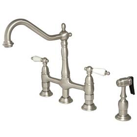 Kingston Brass 663370922640 Ks1278plbs Heritage 8 Inch Kitchen Faucet With Brushed Nickel