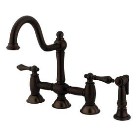 Kingston Brass 663370928352 Ks3795albs Restoration Bridge Kitchen Faucet 9 Inch Oil Rubbed Bronze