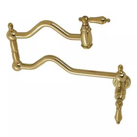 Kingston Brass 726084348998 Heritage Wall Mount Pot Filler Faucets In Brushed