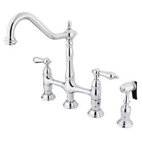 Kingston Brass 733353088295 Ks1271albs Heritage Bridge Kitchen Faucet 8-9/16 Inch Polished C