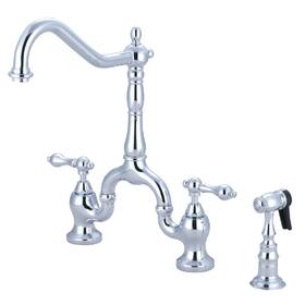 Kingston Brass 799621260879 Ks7751albs English Country Bridge Kitchen Faucet 8 X 8.25 14.5 Polished C
