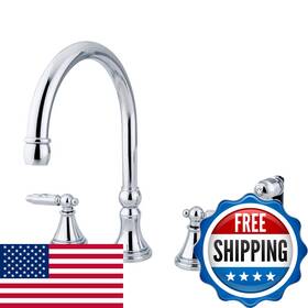 B004cfq1se Kingston Brass Gs2791glbs Georgian Widespread Two Handle Kitchen Faucet