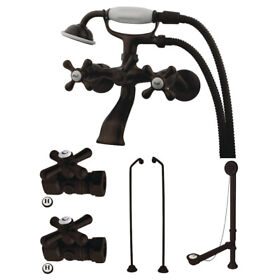 Cck265orbd Kingston Brass Vintage Wall Mount Clawfoot Faucet Package With Supply