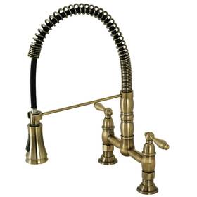 Gs127.al Kingston Brass Gs1273al Heritage 1.8 Gpm Deck Mounted Bridge Pull -