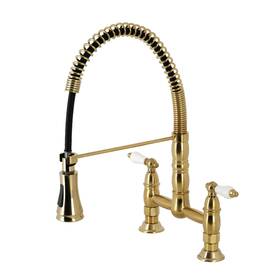 Gs127.pl Kingston Brass Gs1277pl Heritage 1.8 Gpm Deck Mounted Bridge Pull -