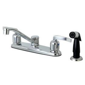 Hfb112efl Kingston Brass Centurion 2-handle Standard Kitchen Faucet And Sprayer In Polished Chrome