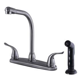 Hfb2754ylsp Kingston Brass Yosemite 2-handle Deck Mount Centerset Kitchen Faucets With Side
