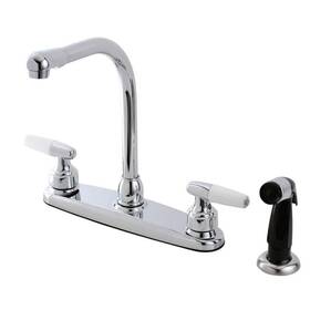 Hfb751 Kingston Brass Americana 8 Inch Centerset 2-handle Standard Kitchen Faucet And Sprayer In Chrome