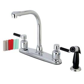 Hfb751dkl Kingston Brass Kaiser 8 Inch Centerset 2-handle Standard Kitchen Faucet And In