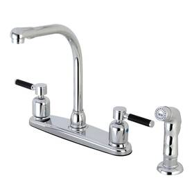 Hfb751dklsp Kingston Brass Modern 2-handle High Arc Standard Kitchen Faucet With Side In