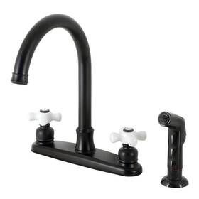 Hfb7790pxsp Kingston Brass Victorian 2-handle Deck Mount Centerset Kitchen Faucets With Side Sprayer In
